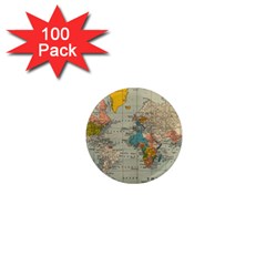 Vintage World Map 1  Mini Magnets (100 Pack)  by Ket1n9