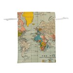 Vintage World Map Lightweight Drawstring Pouch (L) Front