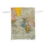 Vintage World Map Lightweight Drawstring Pouch (L) Back