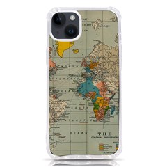 Vintage World Map Iphone 14 Plus Tpu Uv Print Case by Ket1n9