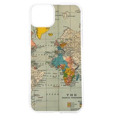 Vintage World Map Iphone 15 Tpu Uv Print Case by Ket1n9