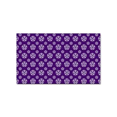 White Pentacle And Purple Pattern Sticker (rectangular)