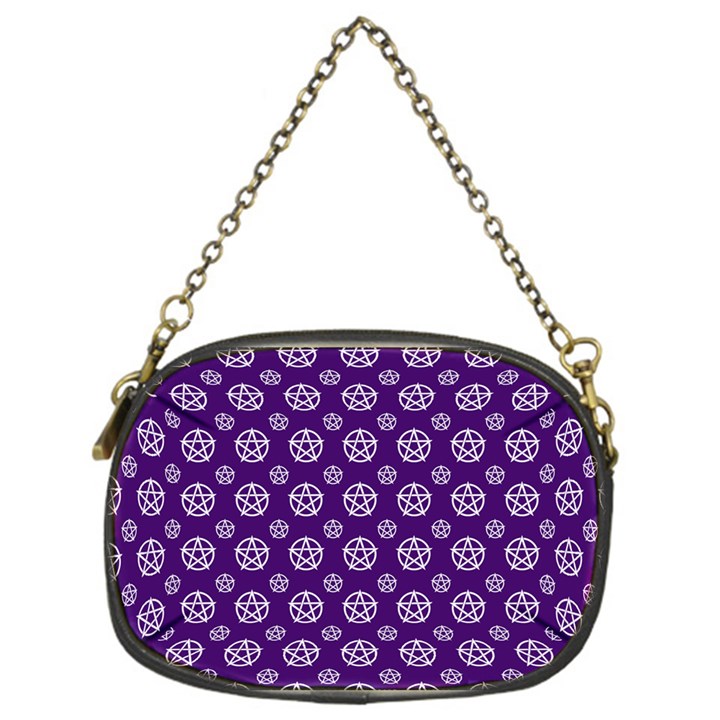 White pentacle and purple pattern Chain Purse (One Side)