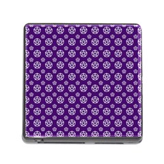 White Pentacle And Purple Pattern Memory Card Reader (square 5 Slot) by cheekywitch