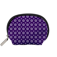 White Pentacle And Purple Pattern Accessory Pouch (small) by cheekywitch