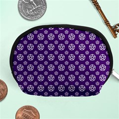 White Pentacle And Purple Pattern Accessory Pouch (medium) by cheekywitch