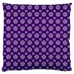 White Pentacle And Purple Pattern Standard Premium Plush Fleece Cushion Case (two Sides)