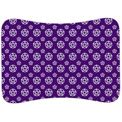 White Pentacle And Purple Pattern Velour Seat Head Rest Cushion by cheekywitch