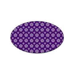 White Pentacle And Purple Pattern Sticker (oval) by cheekywitch