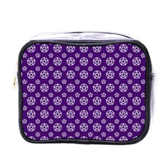 White Pentacle And Purple Pattern Mini Toiletries Bag (one Side) by cheekywitch