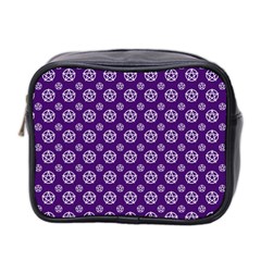 White Pentacle And Purple Pattern Mini Toiletries Bag (two Sides) by cheekywitch