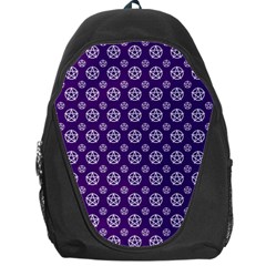 White Pentacle And Purple Pattern Backpack Bag by cheekywitch