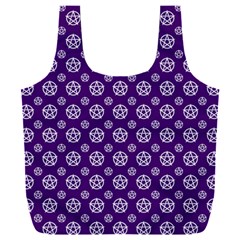 White Pentacle And Purple Pattern Full Print Recycle Bag (xxl) by cheekywitch