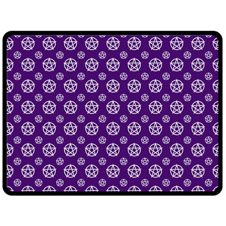 White pentacle and purple pattern Two Sides Fleece Blanket (Large)