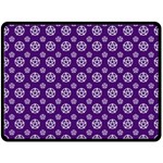 White pentacle and purple pattern Two Sides Fleece Blanket (Large) 80 x60  Blanket Back