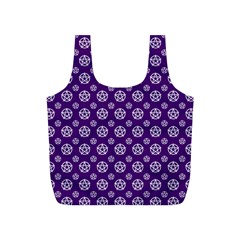 White Pentacle And Purple Pattern Full Print Recycle Bag (s) by cheekywitch