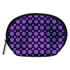 White Pentacle And Purple Pattern Accessory Pouch (medium) by cheekywitch