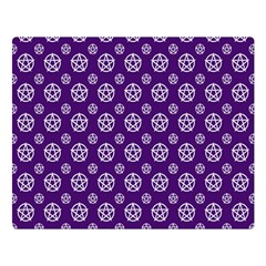 White Pentacle And Purple Pattern Two Sides Premium Plush Fleece Blanket (large) by cheekywitch