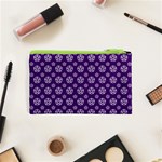 White pentacle and purple pattern Cosmetic Bag (XS) Back