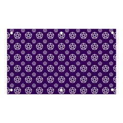 White Pentacle And Purple Pattern Banner And Sign 5  X 3  by cheekywitch