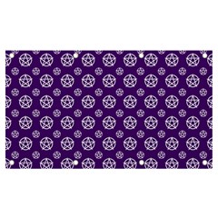 White Pentacle And Purple Pattern Banner And Sign 7  X 4  by cheekywitch