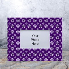 White Pentacle And Purple Pattern White Tabletop Photo Frame 4 x6  by cheekywitch