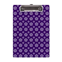 White Pentacle And Purple Pattern A5 Acrylic Clipboard by cheekywitch