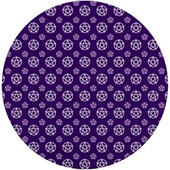 White Pentacle And Purple Pattern Uv Print Round Tile Coaster by cheekywitch