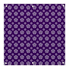 White Pentacle And Purple Pattern Banner And Sign 3  X 3  by cheekywitch