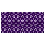 White pentacle and purple pattern Banner and Sign 4  x 2  Front