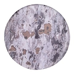 Cracked Marble Symphony Pattern Design Round Glass Fridge Magnet (4 pack)