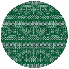 Christmas Knit Digital Wooden Bottle Opener (round) by Mariart