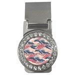 Waves Ocean Sea Water Pattern Rough Seas Digital Art Nature Nautical Money Clips (CZ)  Front