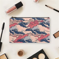 Waves Ocean Sea Water Pattern Rough Seas Digital Art Nature Nautical Cosmetic Bag (medium) by Bedest