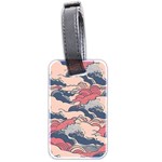 Waves Ocean Sea Water Pattern Rough Seas Digital Art Nature Nautical Luggage Tag (two sides) Front