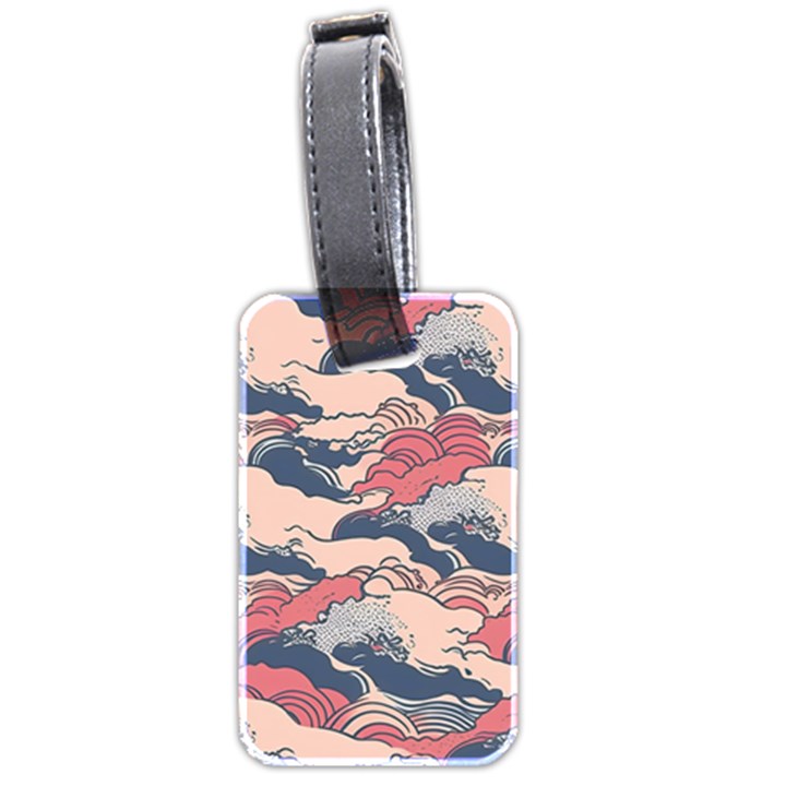 Waves Ocean Sea Water Pattern Rough Seas Digital Art Nature Nautical Luggage Tag (two sides)