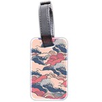 Waves Ocean Sea Water Pattern Rough Seas Digital Art Nature Nautical Luggage Tag (two sides) Back