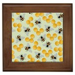 Bees Pattern Honey Bee Bug Honeycomb Honey Beehive Framed Tile Front