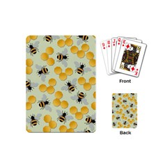 Bees Pattern Honey Bee Bug Honeycomb Honey Beehive Playing Cards Single Design (mini)