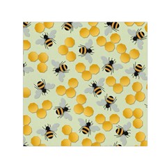 Bees Pattern Honey Bee Bug Honeycomb Honey Beehive Square Satin Scarf (30  X 30 ) by Bedest