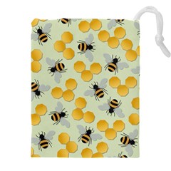 Bees Pattern Honey Bee Bug Honeycomb Honey Beehive Drawstring Pouch (5xl) by Bedest