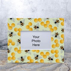 Bees Pattern Honey Bee Bug Honeycomb Honey Beehive White Tabletop Photo Frame 4 x6  by Bedest