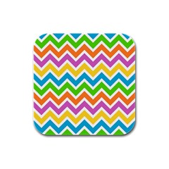 Chevron Pattern Design Texture Rubber Square Coaster (4 Pack) by Apen