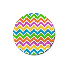 Chevron Pattern Design Texture Rubber Round Coaster (4 Pack) by Apen