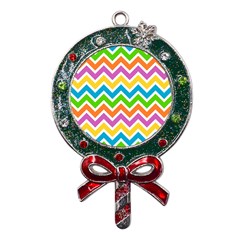 Chevron Pattern Design Texture Metal X mas Lollipop With Crystal Ornament by Apen