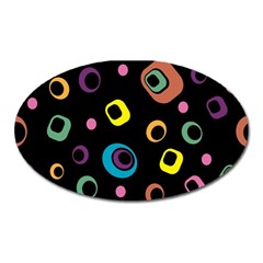 Abstract Background Retro 60s 70s Oval Magnet by Apen