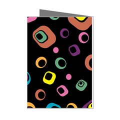 Abstract Background Retro 60s 70s Mini Greeting Cards (pkg Of 8)