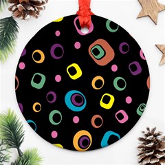 Abstract Background Retro 60s 70s Round Ornament (two Sides)