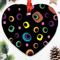 Abstract Background Retro 60s 70s Heart Ornament (two Sides)