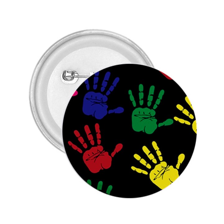 Handprints Hand Print Colourful 2.25  Buttons